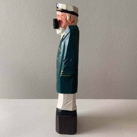 Hand-Painted Drift Wood Sea Ocean Captain Figurine - Picture 2 of 6